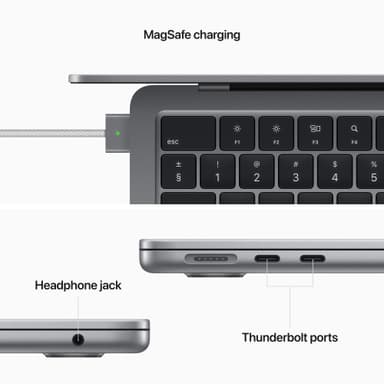 MacBook Air M2 8/512 GB bærbar computer (Space Gray)