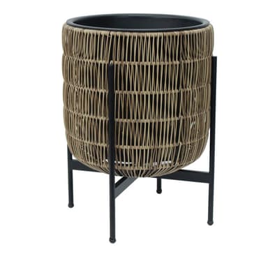 Plantekasse FLET med stativ 38x38xH49cm, lysebrun
