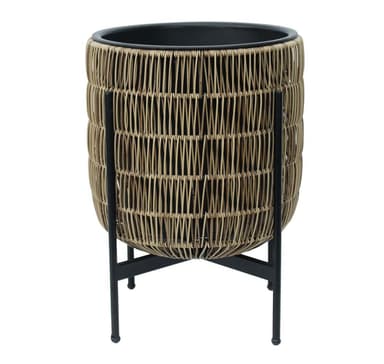 Plantekasse FLET med stativ 38x38xH49cm, lysebrun