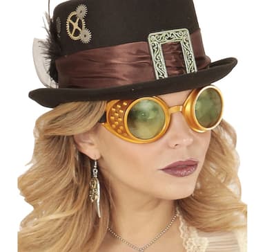 Briller Steampunk guld