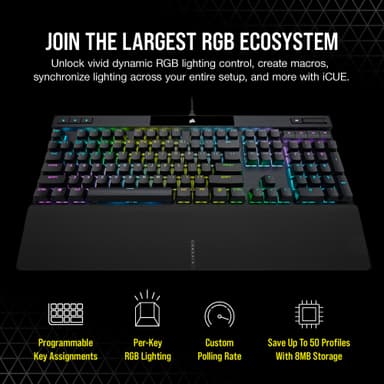 Corsair K70 PRO RGB mekanisk gamingtastatur (sort)