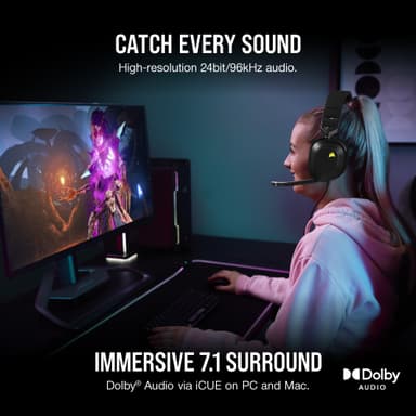 Corsair HS80 RGB USB gaming headset (sort)