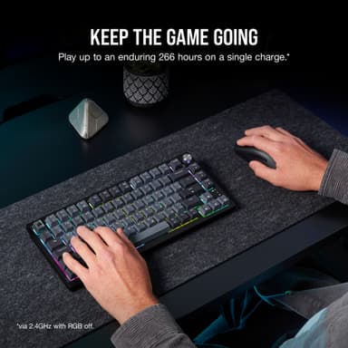 Corsair K65 Plus gaming-tastatur (sort, grå)