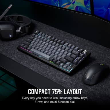 Corsair K65 Plus gaming-tastatur (sort, grå)