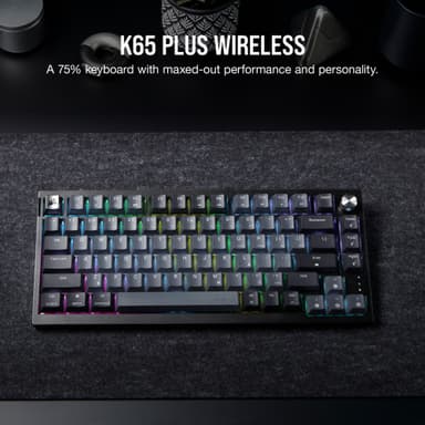Corsair K65 Plus gaming-tastatur (sort, grå)