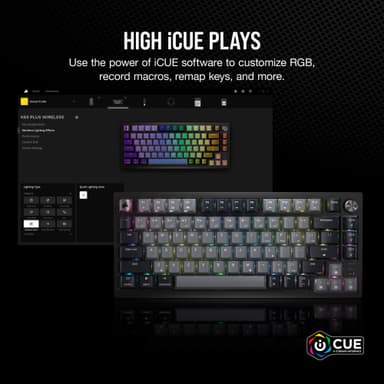 Corsair K65 Plus gaming-tastatur (sort, grå)
