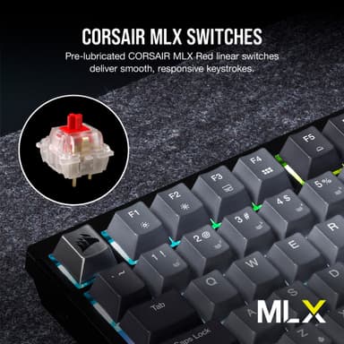 Corsair K65 Plus gaming-tastatur (sort, grå)