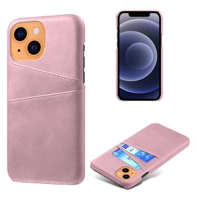 SKALO iPhone 13 PU-læder Kortholder Cover - Pink