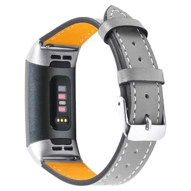 Fitbit Charge 3/4 armbånd Lædergrå