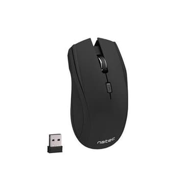 Natec Mus, BlackBird, Lydløs, Trådløs, 1600 DPI, Optisk, Sort