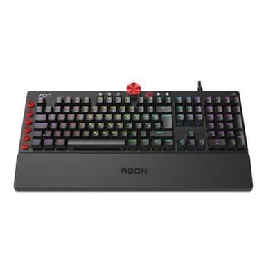 AOC Gaming Keyboard AGON AGK700 RGB LED lys, QWERTY, Sort, Kablet, USB, CHERRY MX RED