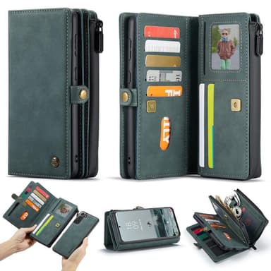 CaseMe Samsung S21 FE CaseMe Big Wallet 2in1 Magnet Pungetui - Grøn