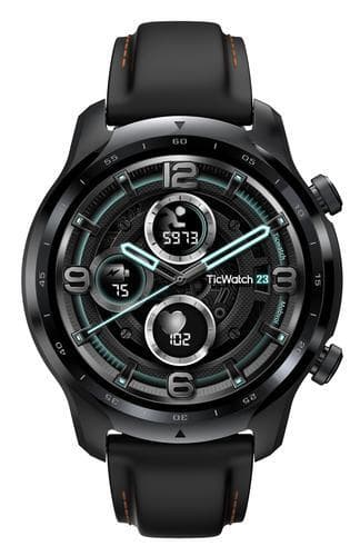 TicWatch Pro 3 GPS Smart-ur, NFC, GPS (satellit), Retina AMOLED, Pulsmåler, Vandtæt, Bluetooth, 1 GB, 8 GB, Android, iOS, Wi-Fi, Snapdragon Wear 4100, 22 mm, Sort
