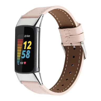 Fitbit 5 armbånd Ægte læder Pink |