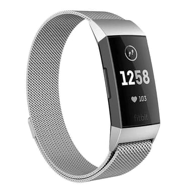 SKALO Milanese Loop til Fitbit Charge 3/4 - Sølv