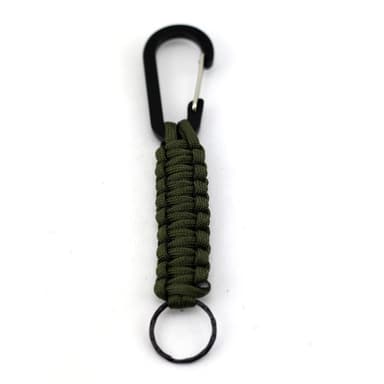 Paracord nøglering med karabinhage Army Green