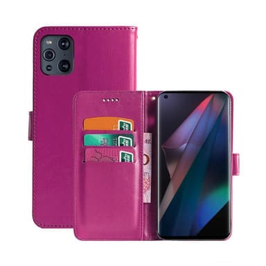 Wallet Cover 3-kort Oppo Find X3 Pro 5G  - lyserød