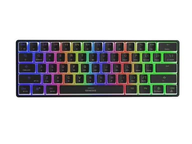 Genesis THOR 660 RGB Gaming-tastatur, RGB LED-lys, US, Sort, Bluetooth, Kablet, Trådløs forbindelse, Gateron Red Switch