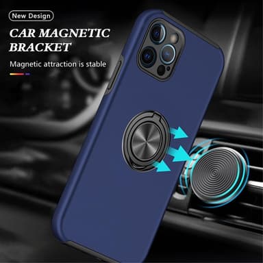 iPhone 13 Pro Fingerring Kickstand Hybrid Taske - Blå