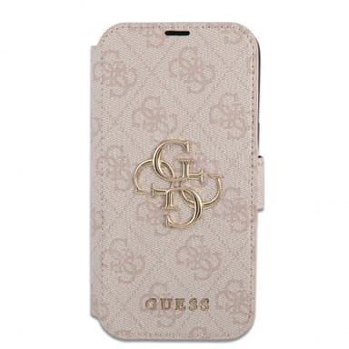 Guess iPhone 13 Pro Etui Metal Logo Lyserød