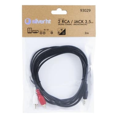 Lydjack (3,5 mm) til 2 RCA-kabel Silver Electronics 93029 2 m