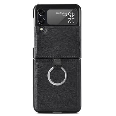 Kunstlæderfoderal med ring Samsung Galaxy Z Flip 3 Sort