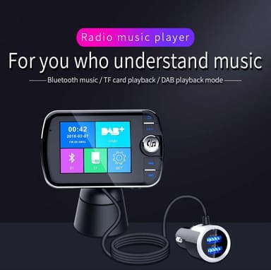 Trådløs Bluetooth FM-sender med LCD-skærm