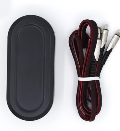 3-i-1 multi-oplader 1,2 m til USB-C, mikro-USB og Lightning - Sort / rød