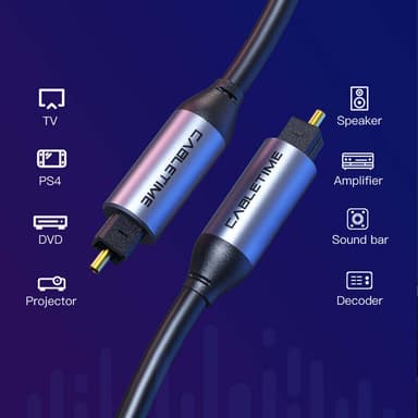 NÖRDIC Toslink fiberkabel SPDIF digital audio overførsel af høj kvalitet aluminium kontakter 3m sort