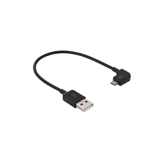 USB til Micro USB-kabel - Vinklet Kort Model - Sort