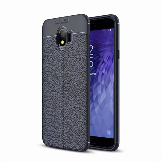 Lædermønstret silicone cover Samsung Galaxy J4 2018 (SM-J400F)  - bl