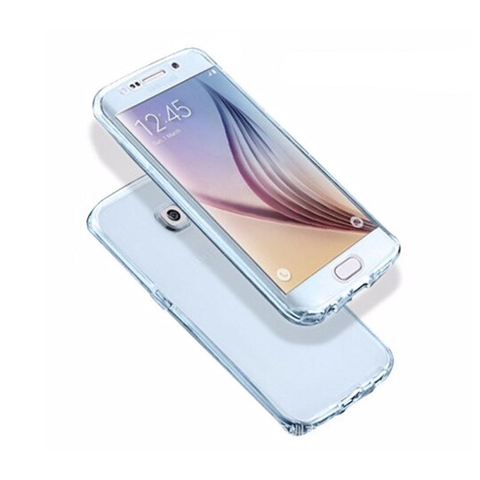 360° 2-delt silicone cover Samsung Galaxy S6 Edge (SM-G925F)  - blå