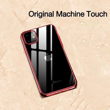Blødt og stødbestandigt transparent / rød iPhone 11-omslag