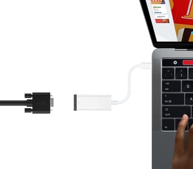 USB-C til VGA-adapter - hvid