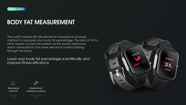 Smartwatch med EKG, blodtryksmåler, puls, IP68 vandtæt sort