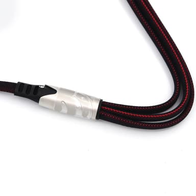3-i-1 multi-oplader 1,2 m til USB-C, mikro-USB og Lightning - Sort / rød