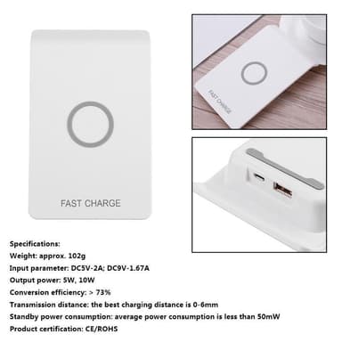 Q200 trådløs oplader Apple & Samsung 10W Hvid
