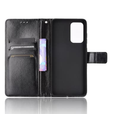 SKALO Samsung A52/A52s Crazy Horse Pungetui PU læder - Sort