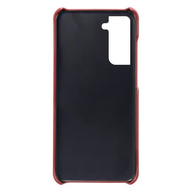 SKALO Samsung S21 FE PU-læder Kortholder Cover - Rød