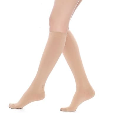 Støttestrømper af nylon & spandex størrelse S  - Beige
