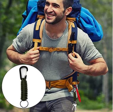 Paracord nøglering med karabinhage Army Green