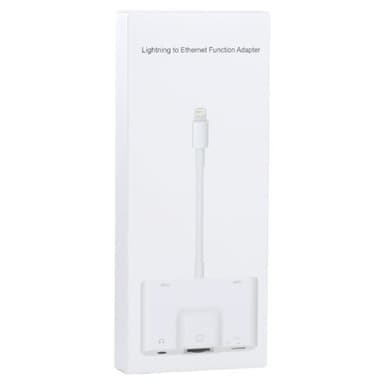 iPhone adapter till Dual USB + 3.5mm AUX + Ethernet