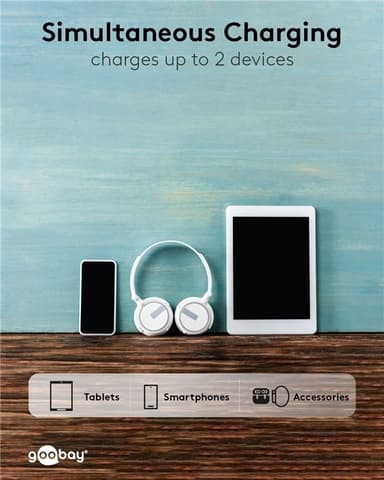 Goobay Powerbank Slimline 10.000 mAh kraftfulde 10.000 mAh i et praktisk og kompakt design med status-LED'er