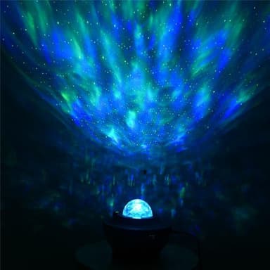 Galaxy-lampe, stjerneprojektor med Bluetooth-højttaler