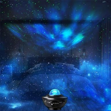 Galaxy-lampe, stjerneprojektor med Bluetooth-højttaler