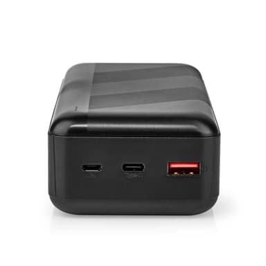 Nedis Powerbank | 32000 mAh | 2.4 / 3.0 / 3.25 A | Antal output: 2 | Output tilslutning: 1x USB-A / 1x USB-C™ | Input forbindels: 1x Micro USB / 1x USB-C™ | PD3.0 45W / PD3.0 65W | Lithium-polymer