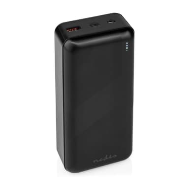 Nedis Powerbank | 32000 mAh | 2.4 / 3.0 / 3.25 A | Antal output: 2 | Output tilslutning: 1x USB-A / 1x USB-C™ | Input forbindels: 1x Micro USB / 1x USB-C™ | PD3.0 45W / PD3.0 65W | Lithium-polymer