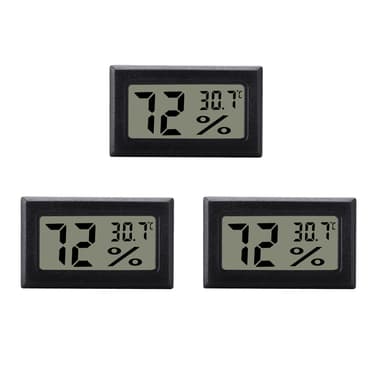 Mini Digital Termometer Hygrometer 3-Pak Sort
