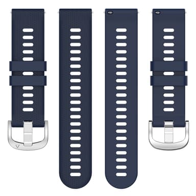 20 mm universelt krydsmønstret silikone urbånd til Samsung, Garmin, Huawei Mørkeblå