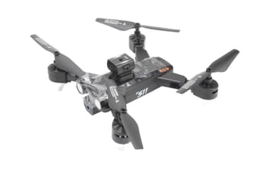 Drone med foldbart design, dobbelt kamera, undgåelse af forhindringer Sort
